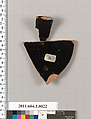 Terracotta rim fragment of a kylix (drinking cup), Terracotta, Greek, Attic