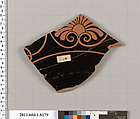 Terracotta fragment of a kylix (drinking cup), Terracotta, Greek, Attic