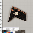 Terracotta fragment of a kylix (drinking cup), Terracotta, Greek, Attic