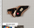 Terracotta fragment of a kylix (drinking cup), Terracotta, Greek, Attic