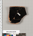 Terracotta rim fragment of a kylix (drinking cup), Terracotta, Greek, Attic