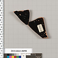 Terracotta fragment of a kylix (drinking cup), Terracotta, Greek, Attic