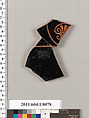 Terracotta fragment of a kylix (drinking cup), Terracotta, Greek, Attic