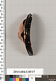 Terracotta fragment of a stemless kylix (drinking cup), Terracotta, Greek, Attic