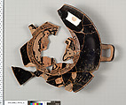 Terracotta fragments of a kylix (drinking cup), Terracotta, Greek, Attic