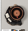 Terracotta fragment of a stemless kylix (drinking cup), Terracotta, Greek, Attic