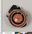 Terracotta fragment of a stemless kylix (drinking cup), Terracotta, Greek, Attic