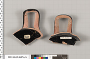 Terracotta fragments of stemless kylikes (drinking cups), Terracotta, Greek, Attic