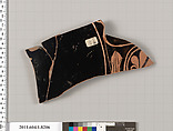Terracotta fragment of a kylix (drinking cup), Terracotta, Greek, Attic