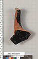 Terracotta fragment of a kylix (drinking cup), Terracotta, Greek, Attic