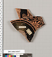 Terracotta fragment of a kylix (drinking cup), Terracotta, Greek, Attic