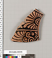 Terracotta fragment of a kylix (drinking cup), Terracotta, Greek, Attic