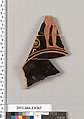 Terracotta fragment of a kylix (drinking cup), Terracotta, Greek, Attic