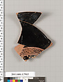 Terracotta fragment of a kylix (drinking cup), Terracotta, Greek, Attic
