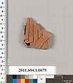 Terracotta fragment of a kylix (drinking cup), Terracotta, Greek, Attic
