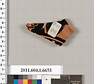 Terracotta fragment of a kylix (drinking cup), Terracotta, Greek, Attic