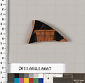 Terracotta fragment of a kylix (drinking cup), Terracotta, Greek, Attic