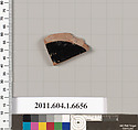 Terracotta fragment of a kylix (drinking cup), Terracotta, Greek, Attic