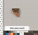 Terracotta rim fragment of a kylix (drinking cup), Terracotta, Greek, Attic