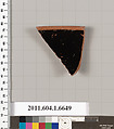 Terracotta rim fragment of a kylix (drinking cup), Terracotta, Greek, Attic