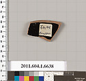 Terracotta fragment of a kylix (drinking cup), Attributed as Brygan [DvB], Terracotta, Greek, Attic
