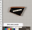 Terracotta rim fragment of a kylix (drinking cup), Terracotta, Greek, Attic