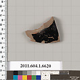 Terracotta fragment of a kylix (drinking cup), Terracotta, Greek, Attic