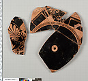 Terracotta fragments of a kylix (drinking cup), Terracotta, Greek, Attic