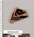Terracotta fragment of a kylix (drinking cup), Terracotta, Greek, Attic