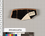 Terracotta rim fragment of a kylix (drinking cup), Terracotta, Greek, Attic