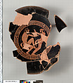 Terracotta fragments of a kylix (drinking cup), Terracotta, Greek, Attic