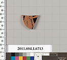 Terracotta fragment of a kylix (drinking cup), Terracotta, Greek, Attic