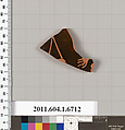 Terracotta fragment of a kylix (drinking cup), Terracotta, Greek, Attic