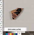 Terracotta fragment of a kylix (drinking cup), Terracotta, Greek, Attic