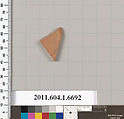 Terracotta fragment of a kylix (drinking cup), Terracotta, Greek, Attic