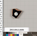 Terracotta fragment of a kylix (drinking cup), Terracotta, Greek, Attic