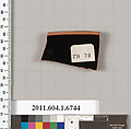 Terracotta rim fragment of a kylix (drinking cup), Terracotta, Greek, Attic
