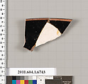 Terracotta rim fragment of a kylix (drinking cup), Terracotta, Greek, Attic