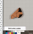 Terracotta fragment of a kylix (drinking cup), Terracotta, Greek, Attic