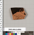 Terracotta rim fragment of a kylix (drinking cup), Terracotta, Greek, Attic