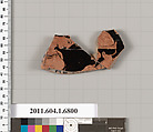 Terracotta fragment of a kylix (drinking cup), Terracotta, Greek, Attic