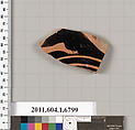 Terracotta fragment of a kylix (drinking cup), Terracotta, Greek, Attic