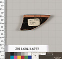 Terracotta fragment of a kylix (drinking cup), Terracotta, Greek, Attic