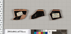 Terracotta rim fragments of kylikes (drinking cups), Terracotta, Greek, Attic