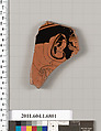 Terracotta fragment of a kylix (drinking cup), Terracotta, Greek, Attic