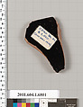 Terracotta fragment of a kylix (drinking cup), Terracotta, Greek, Attic