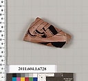 Terracotta fragment of a kylix (drinking cup), Terracotta, Greek, Attic