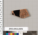 Terracotta fragment of a kylix (drinking cup), Terracotta, Greek, Attic