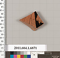 Terracotta fragment of a kylix (drinking cup), Terracotta, Greek, Attic