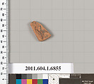 Terracotta fragment of a kylix (drinking cup), Terracotta, Greek, Attic